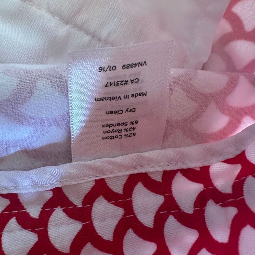 Talbots Red And Cream Pattern Pants - Size 8 - image 6